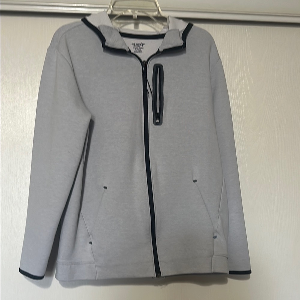 Old Navy Kids Light Gray Dynamic Fleece Jacket with Black Trim XL